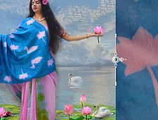 रंग महल ☙ Clamp dyed chanderi silk saree { झील } ☙ 9